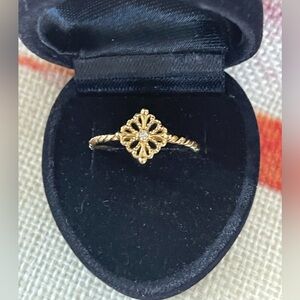 ⭐️COA⭐️18kt GOLD(𝙉𝙊𝙏 𝙋𝙇𝘼𝙏𝙀𝘿)& GENUINE DIAMOND RING🤍Sz US 7.5💍💎